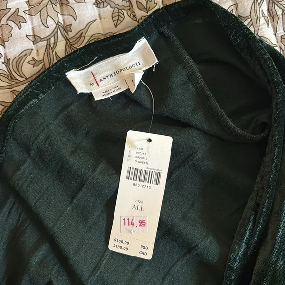 Anthropologie Green Tiered Wrap Gown - Picture 3 of 5